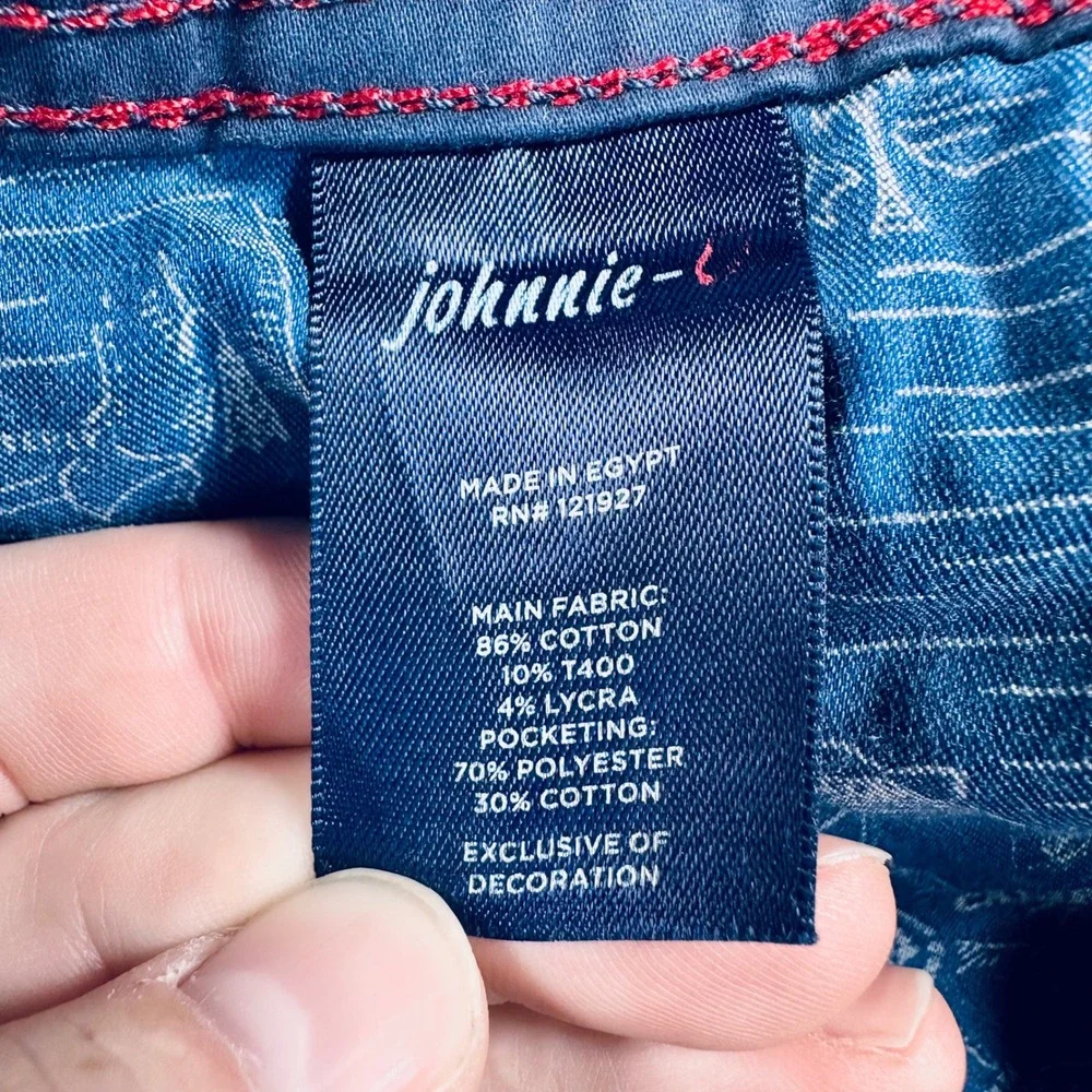 Johnnie-O Carmel 5-Pocket Chino Pants Men's 38x34 Navy Blue Stretch Straight Leg